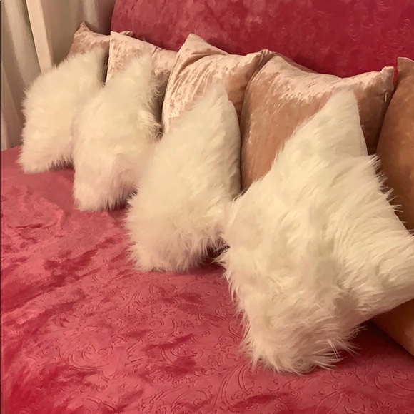 Bedding White Fur Pillows Poshmark